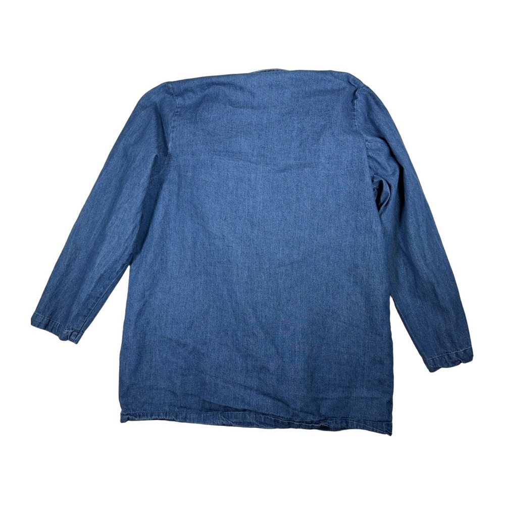 Tickets California Denim Jacket Blue Button Up Long Sleeve Cotton Blazer 14 - Picture 2 of 6